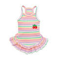 PETPUBGNZS Cute Dog Dress for Small Dogs Girl Birthday Puppy Clothes Spring Summer Dog Outfits Rainbow Colorful Striped Cherry Princess Pet Tutu Skirt Doggie Cat Chihuahua Yorkies Dresses