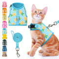 BINGPET Cat Harness and Leash Set Escape Proof, Fashionable Adjustable Mesh Harness for Walking, Soft Cute Breathable Easy Control Cat Vest for Kitten Puppy Small Medium Large Cats