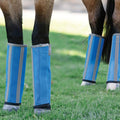 PROFESSIONAL'S CHOICE Deluxe Fly Boots - 4 Pack Horse Leg Protection Covers, Pacific Blue, Large | Breathable Mesh, Soft