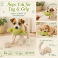 Manta Ray Dog Toy with Rope Tail, Plush Ocean Dog Toy for Small and Medium Dogs, Interactive Toss and Chew Pet Toy，Corn 