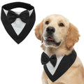 FUAMEY Dog Tuxedo for Large Dogs,Dog Formal Suit Dogs Attire Pet Bow Tie Puppy Party Costumes Cat Tux Outfits Pets Bandana Cosplay Adjustable Bowties Wedding Birthday Valentines Black XL