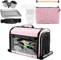 Sanmoncare Bird Carrier Bag Cockatiel Travel Cage with Stand, Lightweight Carrier for Small Bird, Portable Bag for Parrot, Pet Transparent Travel Backpack