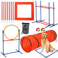 GarveeLife Dog Agile Training Equipment, 87-Piece Dog Obstacle Course Training Starter Kit with Tunnel, Adjustable Dog Hoop, Weave Poles, Jump Ring, Pause Box, Toy Balls and Storage Bag