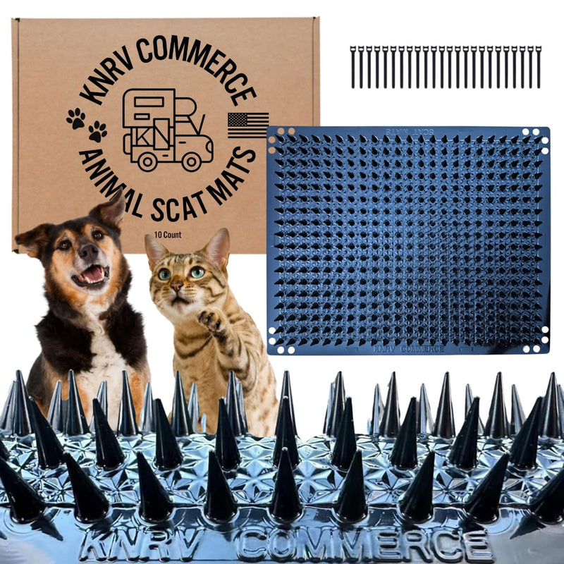 KNRV Commerce Scat Mats for Dogs & Cats - 10 Pack | Pet Repellent Mats | Keep Dogs Off Couch & Furniture | Keep Off Countertops | Scat Mat for Cats | Deterrent for Pets