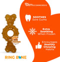 Nylabone Ring Bone Chew Toy for Puppies, Puppy Teething Toys, Puppy Enrichment Toys, Chicken Flavor, X-Small Dogs - Up to 15 lbs, 1 Count