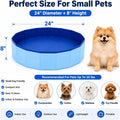 Enenes Foldable Dog Pool 24 x 8 Inch, Portable PVC Collapsible Pet Swimming Pool with Storage Bag, Non-Slip Dog Bath Tub