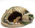 Reptile Hide Skull Animal Skeletons Decorations, Aquarium Hideaway Cave Fish Tank Decorations for Amphibians, Betta Fish