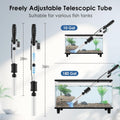 AKKEE Aquarium Vacuum Gravel Cleaner Handle Control, 8 in 1 Multifunctional 36W Electric Fish Tank Cleaner Vacuum for Au