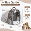 Expandable Cat Carrier Backpack with Bubble Window, Animal Print