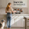 Dog Treat Container, Dogs Storage Organizer with Removable Dividers, Collapsible Dogs Treat Holder for Countertop, Trapezoid Pet Treats Containers, Dog Toy Basket with PU Handles, Medium, Gray