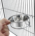 Wontee Pet Bowl Stainless Steel Hanging Food Water Bowls Bird Cage Feeder for Birds, Parrots, Small Sized Dogs and Cats (S)