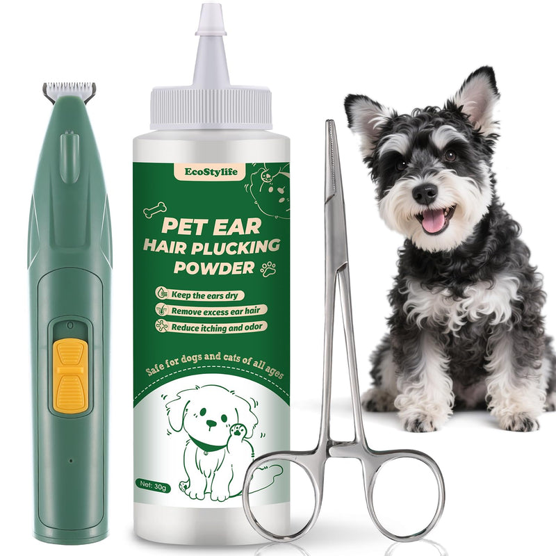 EcoStylife Dog Ear Hair Removal Tool – 30g Ear Powder, 5.5