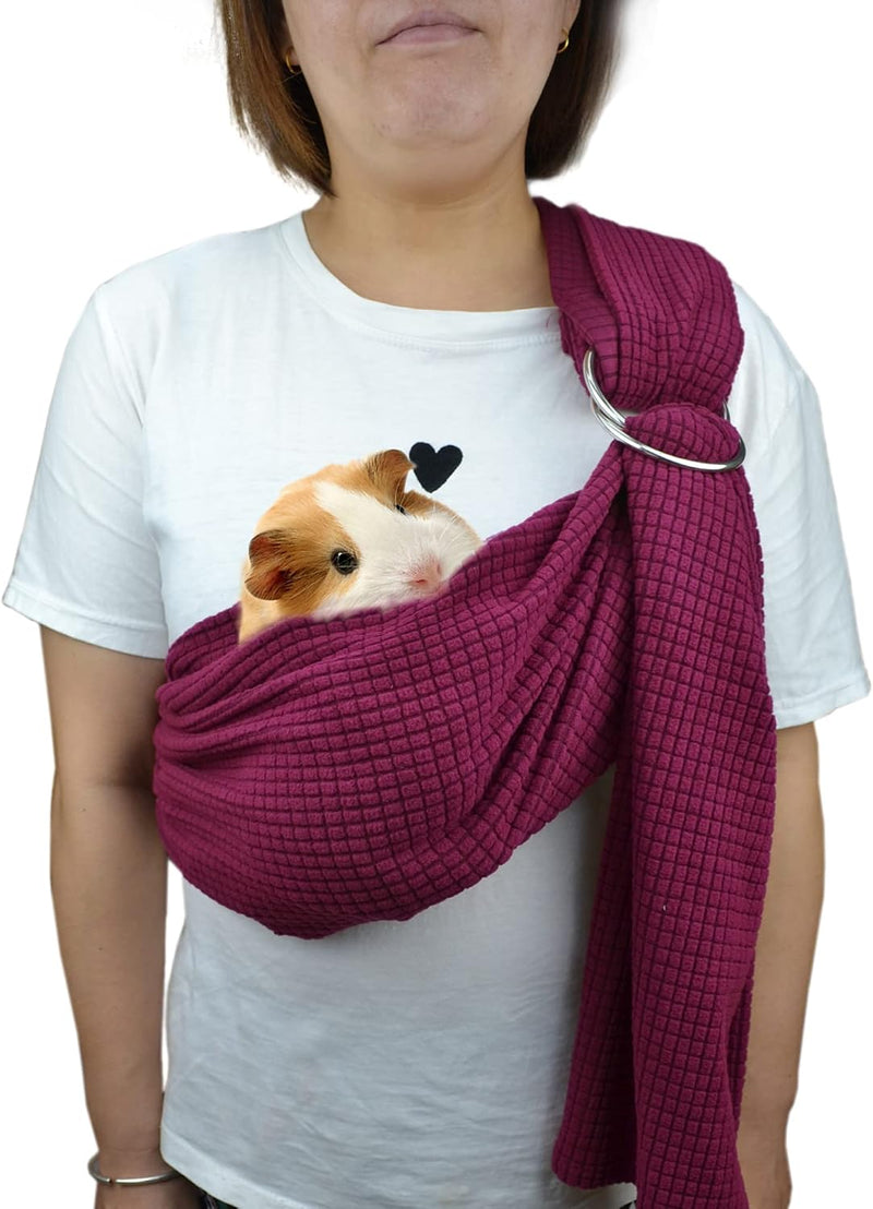 Guinea Pig Sling Carrier Bonding Pouch with Adjustable Shoulder Strap Snuggle Bag for Guinea Pig