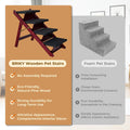 BRIKY Wooden Dog Stairs/Steps, Foldable 4 Steps