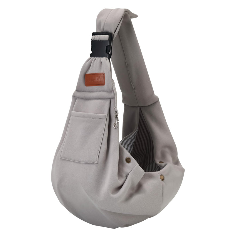 RXHOSIGAY Small Pet Carrier Pouch Sling for Daily with Adjustable Strap Pocket Safety Buckle for Puppy Dog Papoose and Cat Kitten Grey