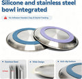8 Pack Stainless Steel Cat Food Bowls, Cat Dishes Shallow Whisker-Friendly Metal Dishes with Non-Slip Silicone Bottom, E