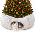Warm Fluffy Plush Cat Dog Tunnel Bed Under Christmas Tree Big Tube Playground Toys 3 FT Diameter Longer Crinkle Collapsi