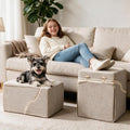 Dog Stairs for Small Dogs,2 in 1 Transformable 4-Step Pet Stairs,Indoor Pet Steps for Cats,Comfort, Durable Washable Cov