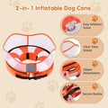 Avont 2-in-1 Inflatable Dog Cone Collar with Transparent Shield, Soft Donut E-Collar Alternative After Surgery to Stop Licking, Recovery Cone for Large Dogs - Swimring (L)