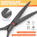 TOPGOOSE 7.5" Dog Grooming Scissor - Professional Down-curved Shear with Ergonomic Handle Japanese Stainless Steel Hair Scissor for Dogs, Cats and Other Pets, Sharp (Curved,Black)