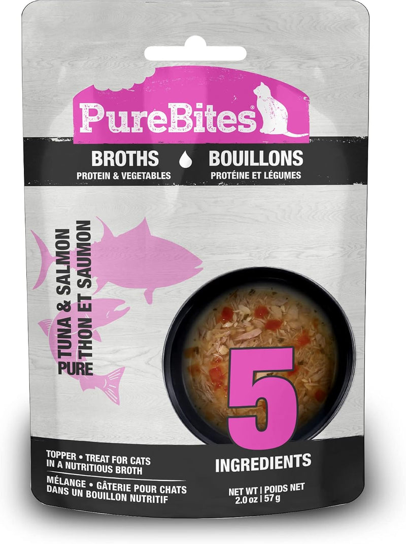 PureBites Tuna & Salmon Broth for Cats, 2 oz, Case of 18