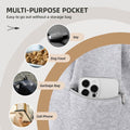 Adjustable Dog Carrier Sling - Hand-Free Dog Carriers for Small Dogs and Cats, Puppy Sling Carrier with Zipper Purse Pocket, Travel Safety Harness, Puppy Essentials (Gray)