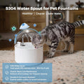 Upgrade 2.2L/78oz Ceramic Pet Fountain, Automatic Ceramic Water Fountain for Cats, with Ultra-Quiet Pump (White)