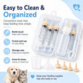 Pet Feeding Kit for Newborn Kittens & Puppies, Kitten Feeding Bottle with Soft Silicone Nipples, Nursing Syringes for Small Animals, Kitten Milk Feeder Set for Rabbit, Hamster