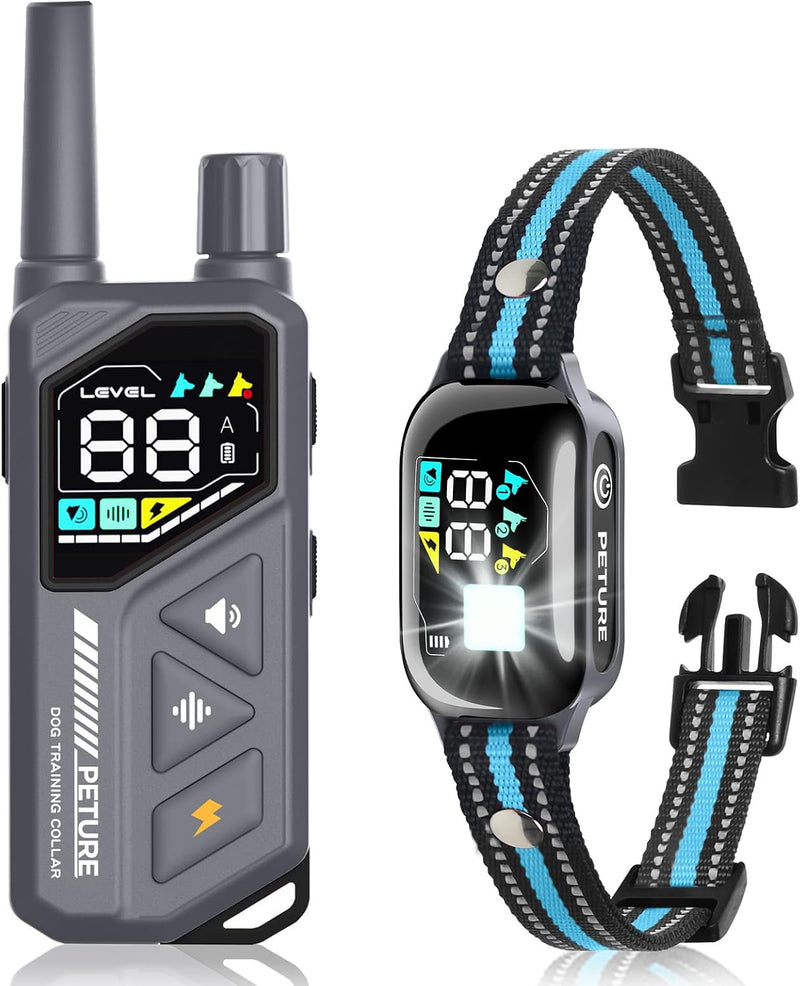2 in 1 Shock Collar for Dogs 7-120lbs, Automatic Bark Collar with Remote Control, 3300ft IPX7 Waterproof E Collar for La