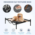 Zooba 48" XL Outdoor Dog House – Weatherproof Elevated Pet Shelter, Breathable Mesh & Steel Frame, Easy to Assemble & Clean, Large Dog Houses for All Seasons (Grey)