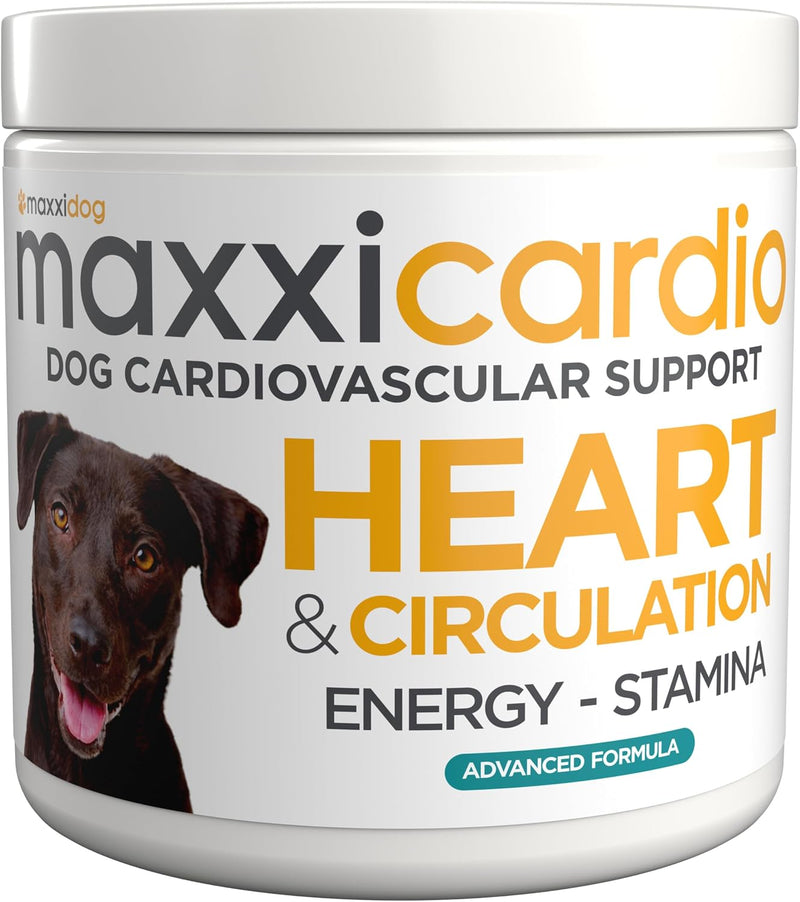 maxxipaws - maxxicardio Heart Support for Dogs (Small Size) – Taurine + L-Carnitine + Hawthorn + Ginkgo – Helps Support Circulation, Energy & Stamina – Easy Mix Powder – Made in USA – 3.2 oz