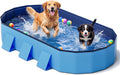 Foldable Dog Pool, 71" Extra Large Portable Pet Bathtub with Non-Slip & Reinforced Support Boards for Indoor Outdoor Bac
