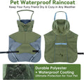 RYNVALE Dog Rain Coats for Large Dogs with Removable Hood