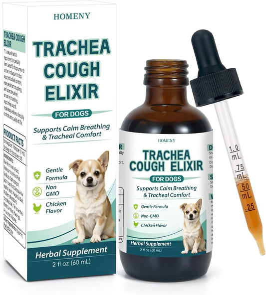 Collapsed Trachea Treatment for Dogs, Trachea Support Drops, Respiratory Support Supplement, Helps Maintain Calm Breathi