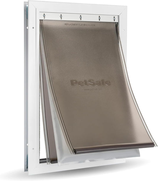 PetSafe Extreme Weather Aluminum Dog Door for Exterior Doors - Energy Efficient - 3 Flaps for Insulation - for Large Dogs