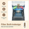 2.2 Gallon Pet Automatic Dog Water Dispenser Cat Gravity Waterer Feeder with Stainless Steel Bowl Large Capacity Puppy Feeding Raised Bowls with Filter,Ice Pack for Large Pets