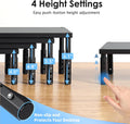 OPNICE Adjustable Cat Food Stand, Elevated Cat Feeder Stand with 4 Height Settings, Automatic Cat Feeder & Tradition Bow