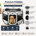 Portable Dog or Cat Playpen - Lightweight Durable Playpen for Pets - Easy Clean Up Foldable Pet Playpens with Waterproof Bottom & Self-Locking Zipper Door - Indoor/Outdoor Collapsible Crate for Pets