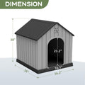Fancyango Large Dog House for Outdoor Indoor Use Stable Plastic Waterproof Doghouse with Air Vents and Elevated Floor Ea