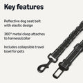 Amazon Basics Dog seat Belt, Adjustable Dog Car Harness, Adjustable Length 26"-39", Includes Collapsible Travel Bowl, Black