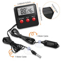 Weewooday 4 Pcs Digital Reptile Thermometer Hygrometer Gauge with Probes