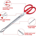 15 Inch Reptile Feeding Tongs, Extra Long Large Snake Feeding Tweezers, Curved or Straight Design Heavy Duty Stainless S