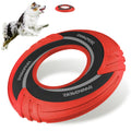 SKIPDAWG Interactive Dog Tug Toy, Dog Flying Disc Floats in Water to Keep Them Busy, Outdoor Pet Toys for Dogs Exercise Training Safe Light TPR/Nylon Fabric, Diameter 9 Inch Red Color