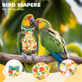 4 Pcs Bird Diaper, Parrot Diaper, Reusable Bird Clothes with Adjustable Straps & Waterproof Inner, Pet Bird Diapers for 