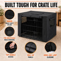 Chew Proof Dog Crate Cover, 36 Inch, 1680D Heavy Duty Nylon, Black