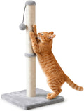 Dimaka 29" Height Tall Cat Scratching Post, Claw Scratcher with Sisal Rope and Covered with Soft Smooth Plush, Vertical Scratch [Full Strectch] for Standard Size Cats(Grey, 29 inches for All Cats)