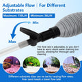 AQQA Gravel Vacuum for Aquarium Siphon - Adjustable Flow Fish Tank Cleaner