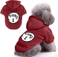 Dog Hoodie Pet Clothes for Small Dogs Thing 1 Printed Hoodies Medium Puppy Hooded Sweatshirt Pullover Outfit(Wine Red,S)