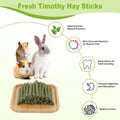 100PCS Timothy Hay Sticks for Rabbits Guinea Pigs Chinchillas Chew Treats, Natural Timothy Grass Molar Teeth Stick Bunny