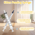 Jiaxix Pet Nursing Bottle Kit for Newborn Animals,Kitten Bottle Feeding Kit Silicone Anti-Choking Nipple and Kitten Syringe for Kittens Puppys Rabbits Squirrel (Yellow)